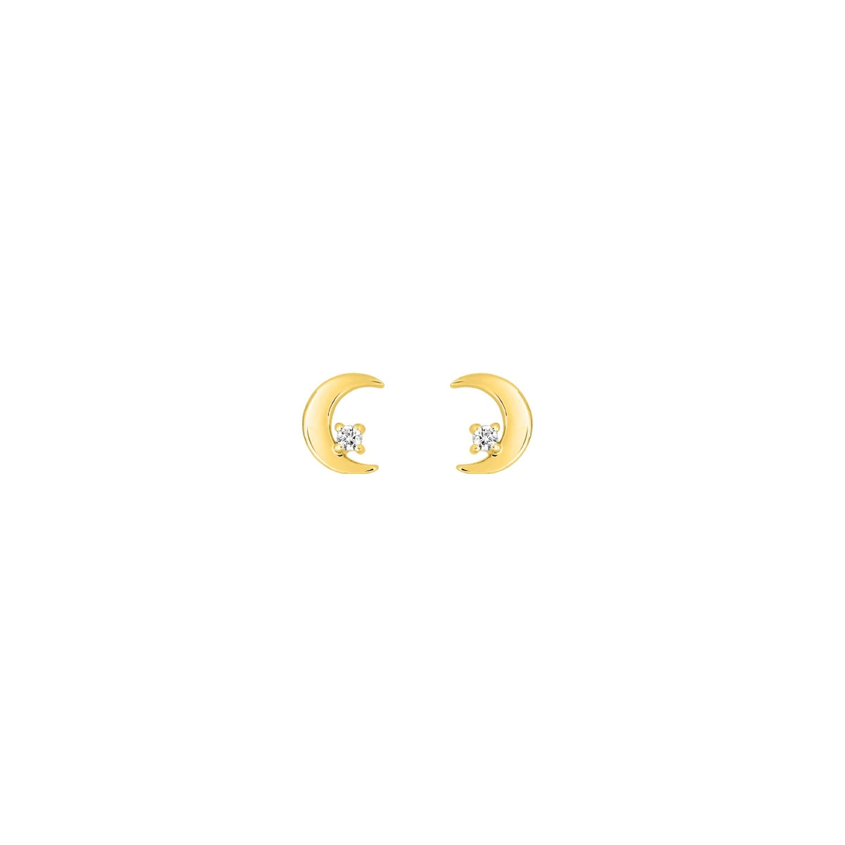 18ct Gold Plated Crescent Moon Stud Earrings | Aurora