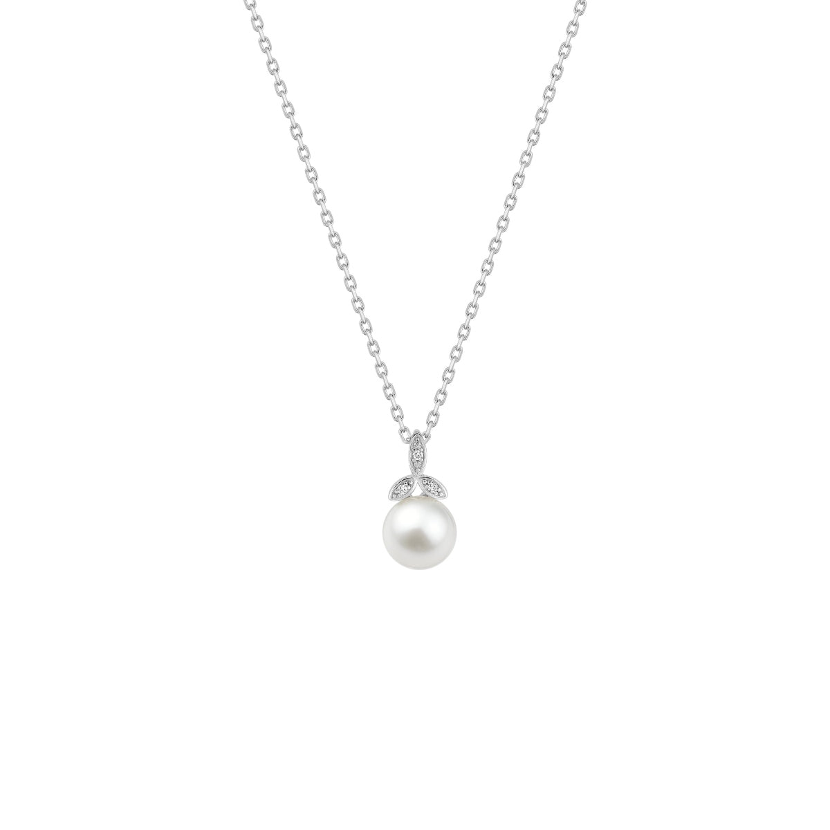 Sterling Silver Pearl Pendant Necklace | Naila