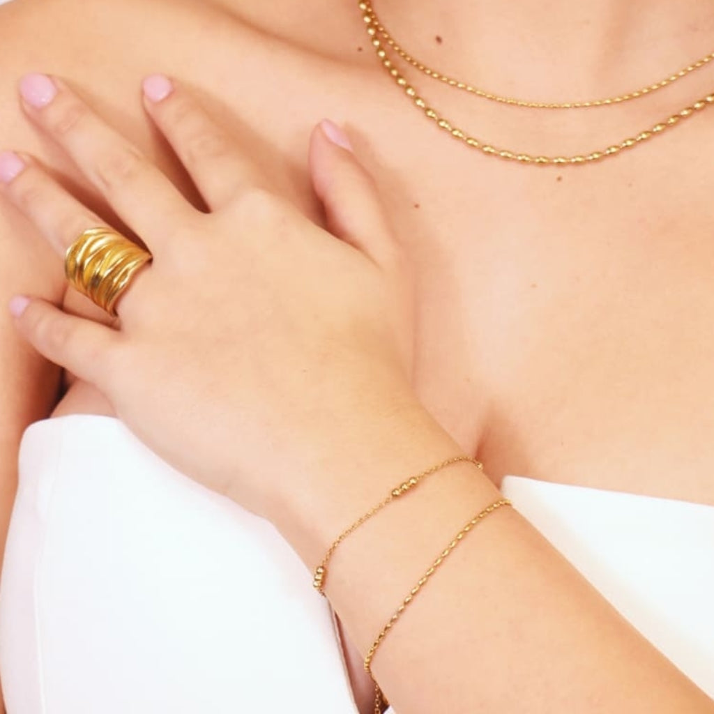 Bead Detail Chain Bracelet | Anartxy