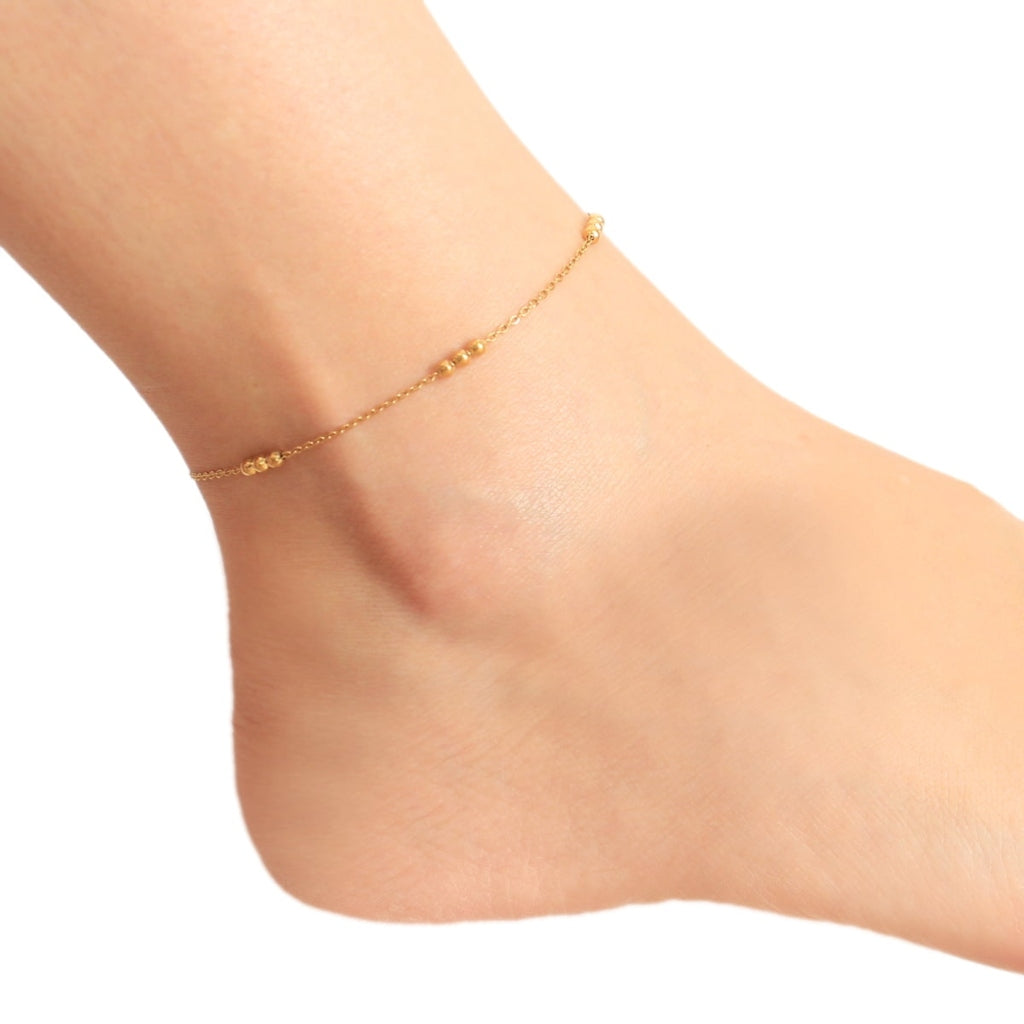 Bead Detail Chain Anklet | Anartxy