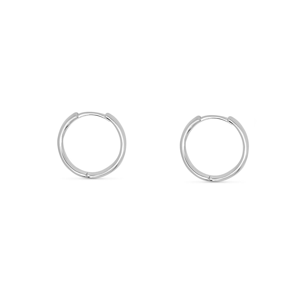 Besse Delicate Silver Hinged Huggie Earrings