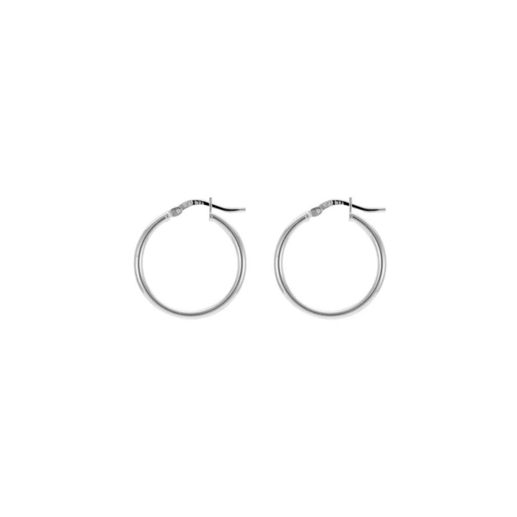 Bordeaux Silver Hoop Earrings