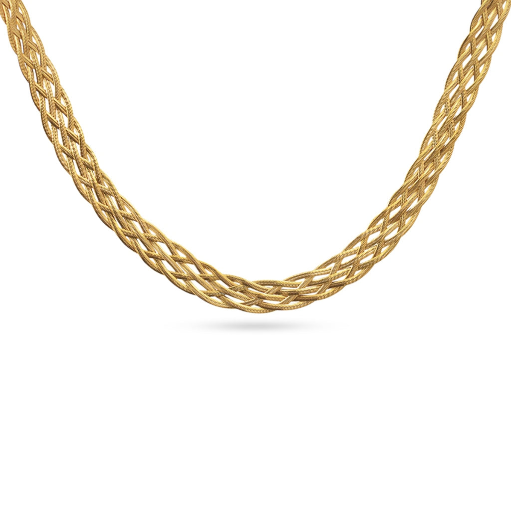 Braided Herringbone Chain Necklace | Anartxy