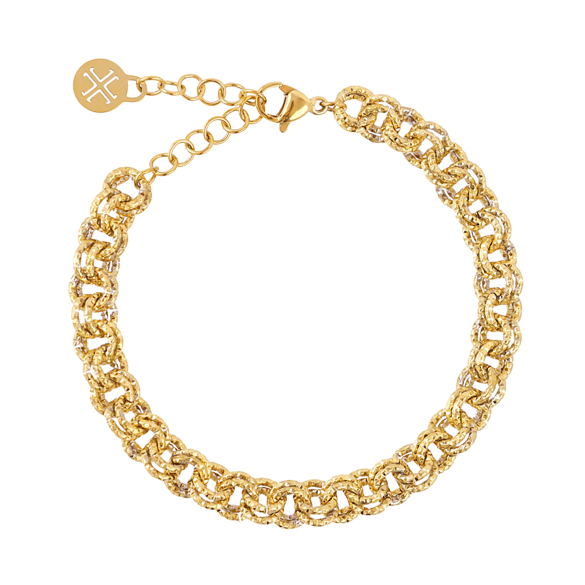 Steel Textured Double Link Chain Bracelet | Anartxy