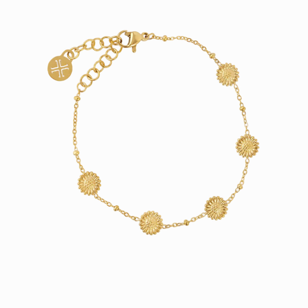 Steel Sunflower Chain Bracelet | Anartxy