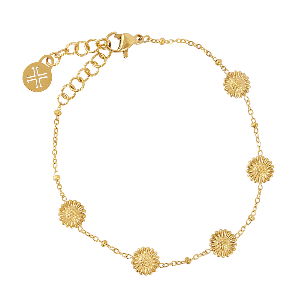 Steel Sunflower Chain Bracelet | Anartxy
