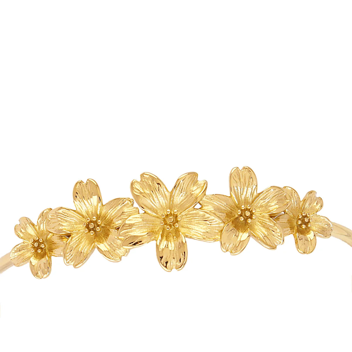 Steel Flower Bouquet Bangle Bracelet | Anartxy
