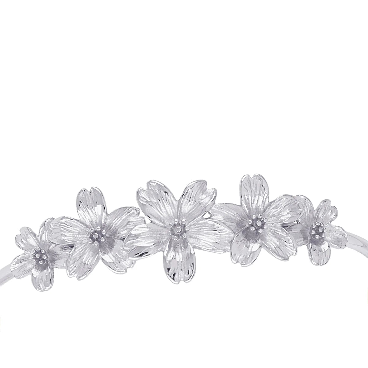 Steel Flower Bouquet Bangle Bracelet | Anartxy