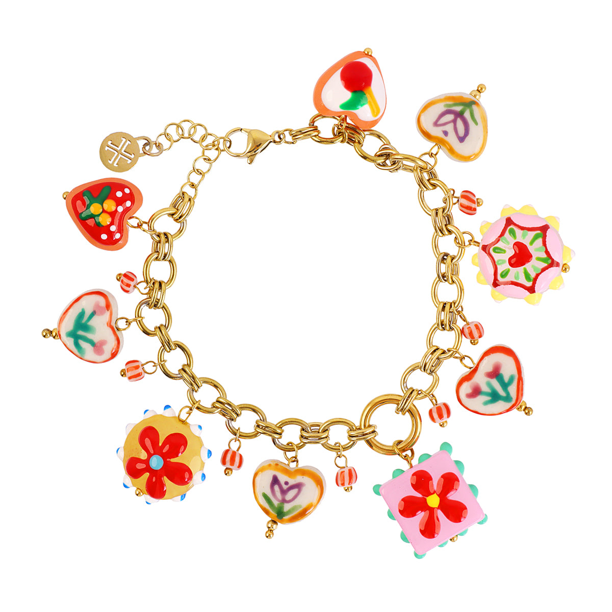 Steel Mosaic Charm Bracelet | Anartxy