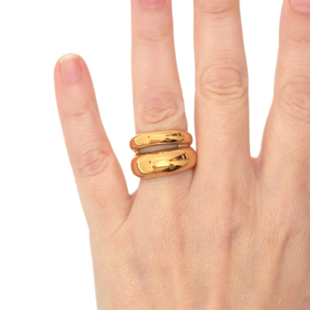 Chunky Double Band Dome Ring | Anartxy
