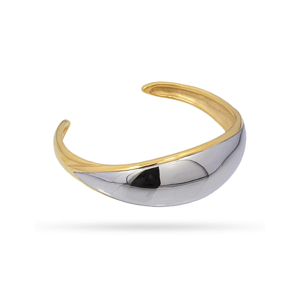 Chunky Mixed Metal Bangle Bracelet | Anartxy