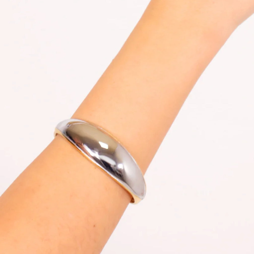 Chunky Mixed Metal Bangle Bracelet | Anartxy