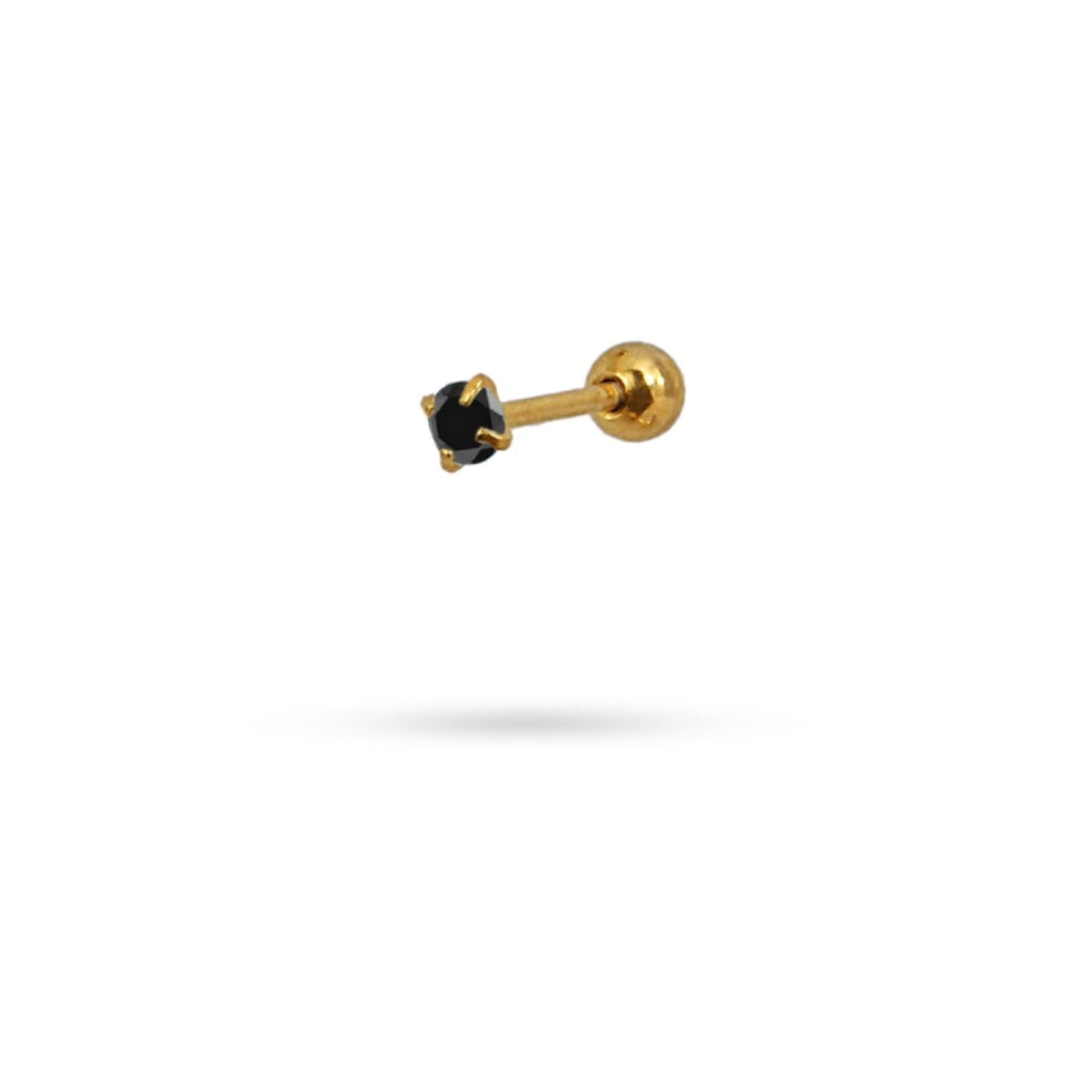 Circle Stone Ball Back Single Stud Earring | Anartxy