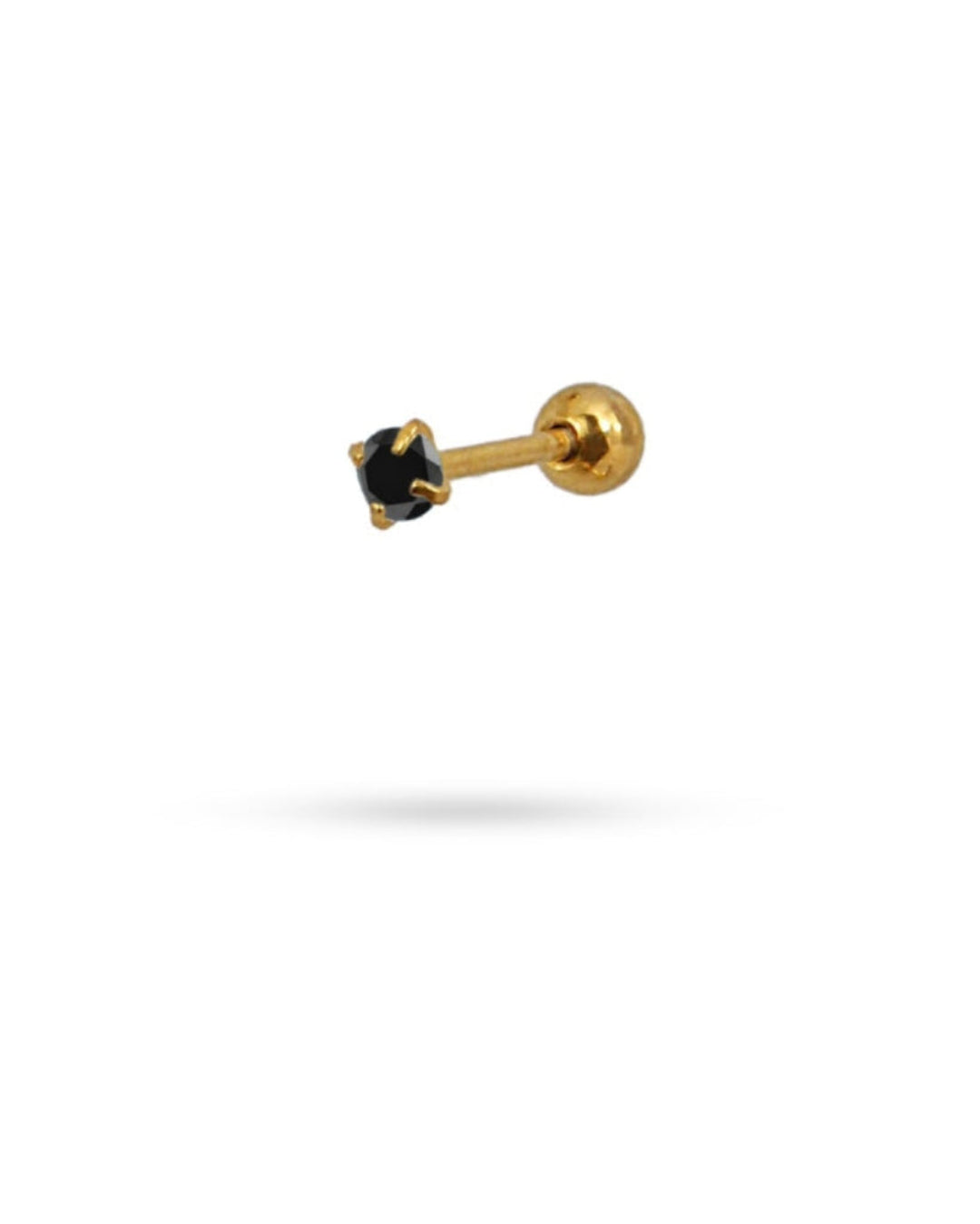 Steel Circle Stone Ball Back Single Stud Earring | Anartxy