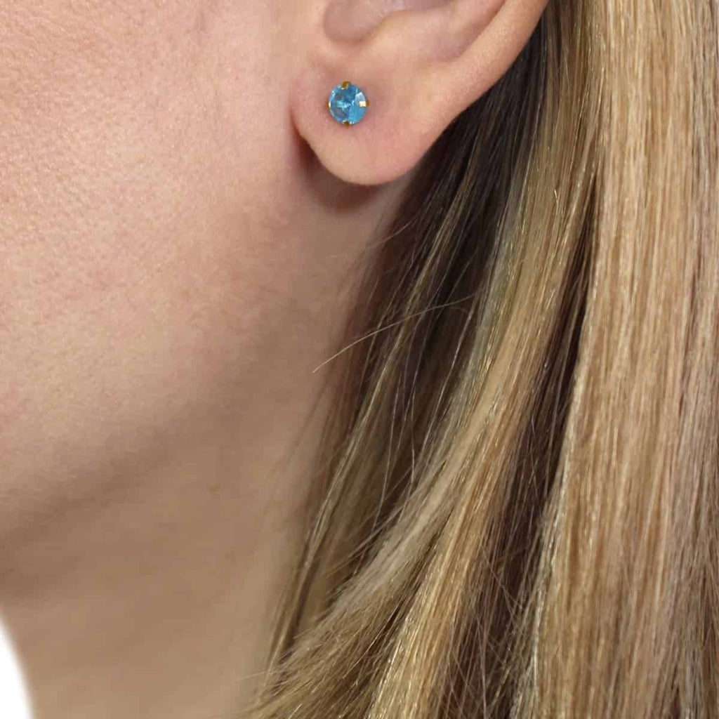 Circle Stone Ball Back Single Stud Earring | Anartxy