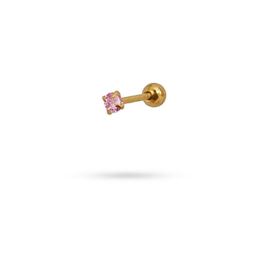 Circle Stone Ball Back Single Stud Earring | Anartxy
