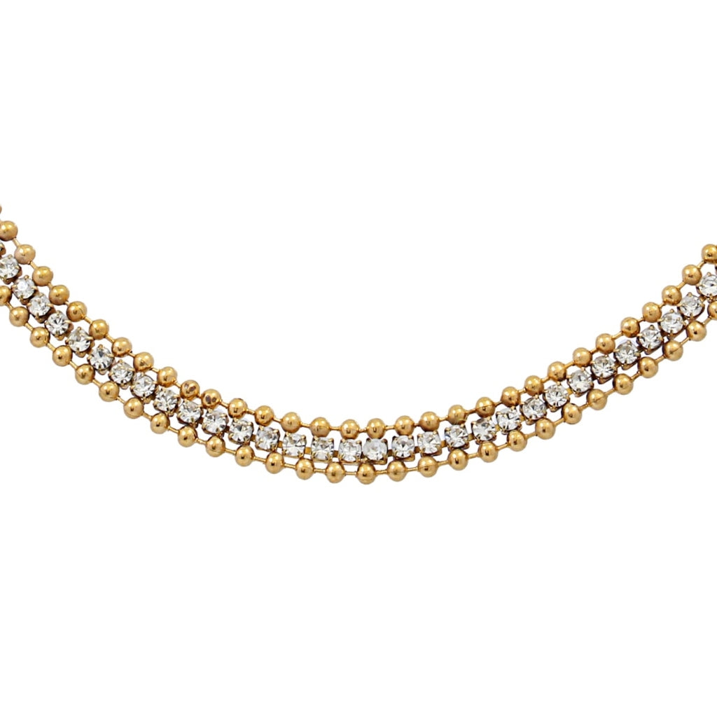 Clear Stone Beaded Detail Necklace | Anartxy