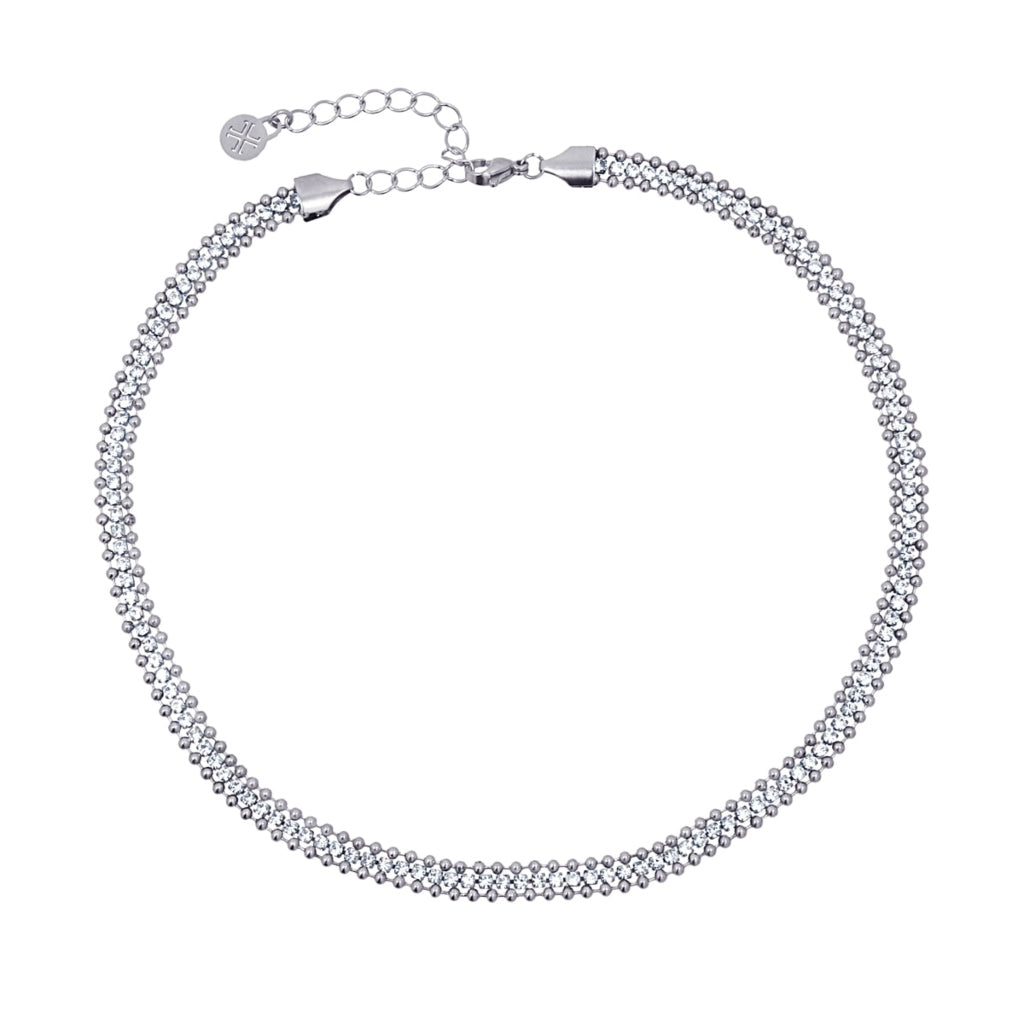 Clear Stone Beaded Detail Necklace | Anartxy