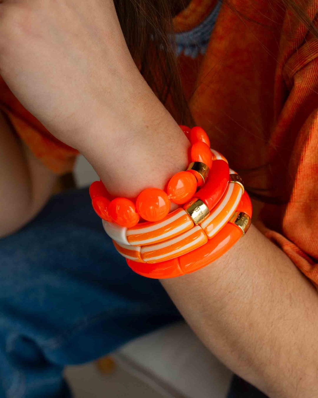 Colourful Resin Bracelet | Riviera Laranja | Parabaya