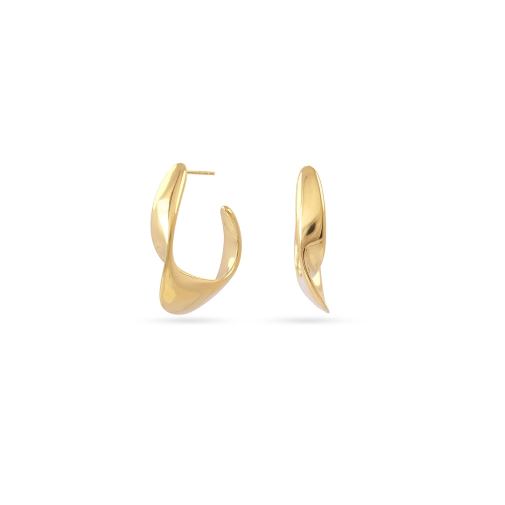 Curved Hoop Stud Earrings | Anartxy