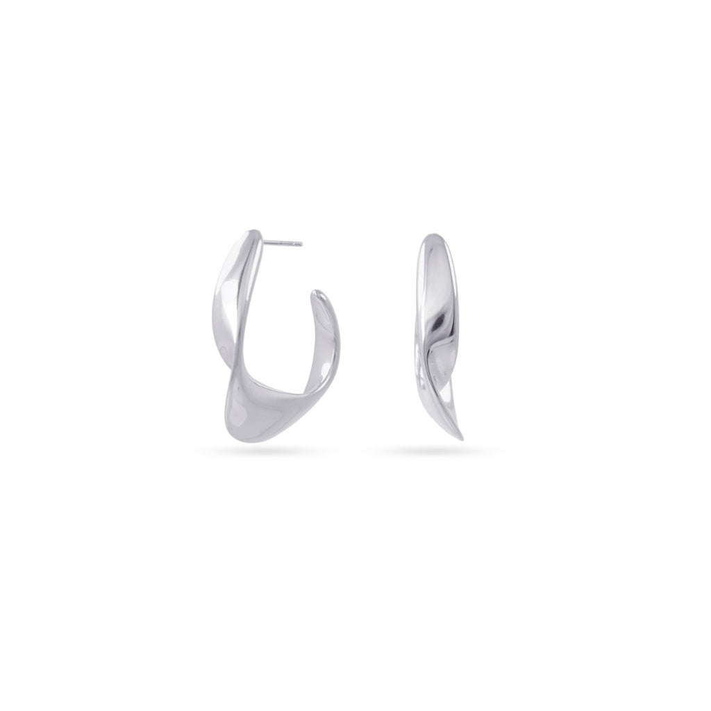 Curved Hoop Stud Earrings | Anartxy