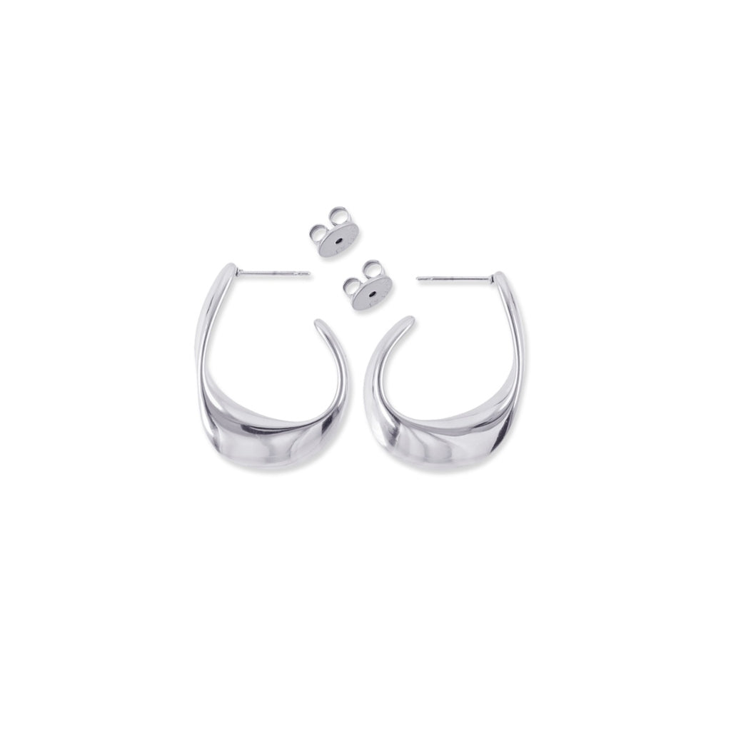 Curved Hoop Stud Earrings | Anartxy