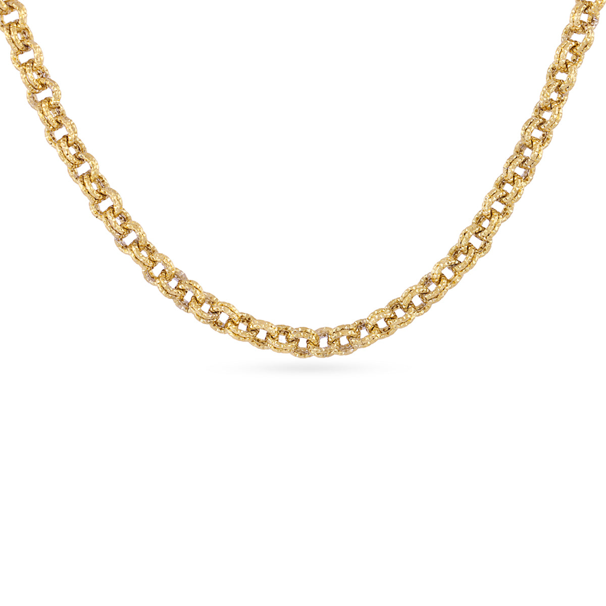 Steel Textured Double Link Chain Necklace | Anartxy