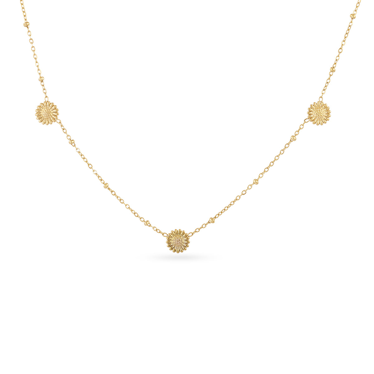 Steel Sunflower Chain Necklace | Anartxy