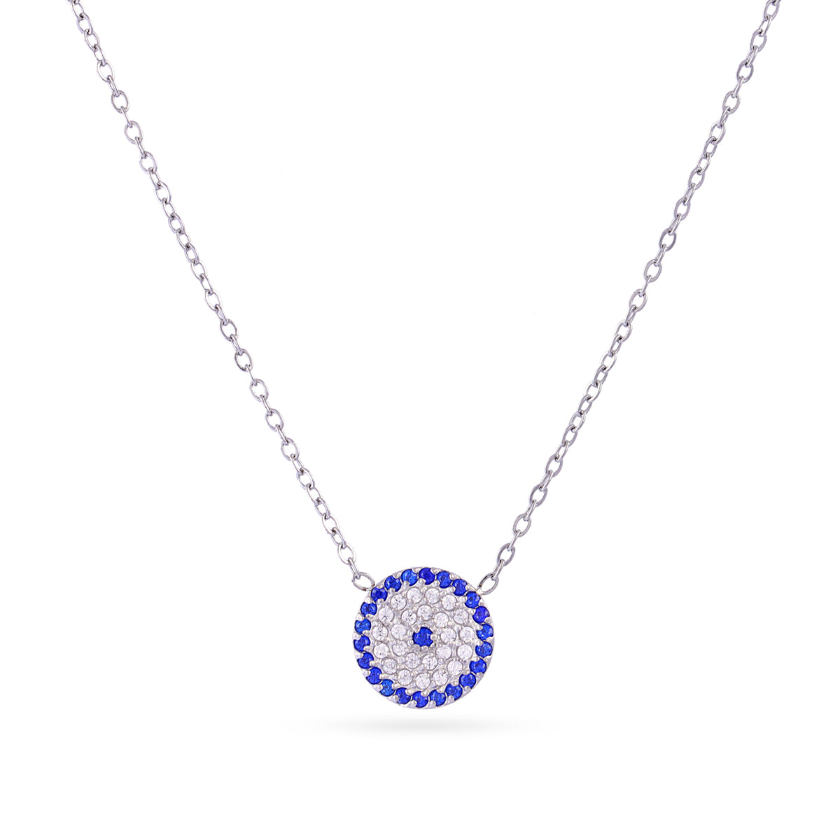 Steel Blue Disc Chain Necklace | Anartxy