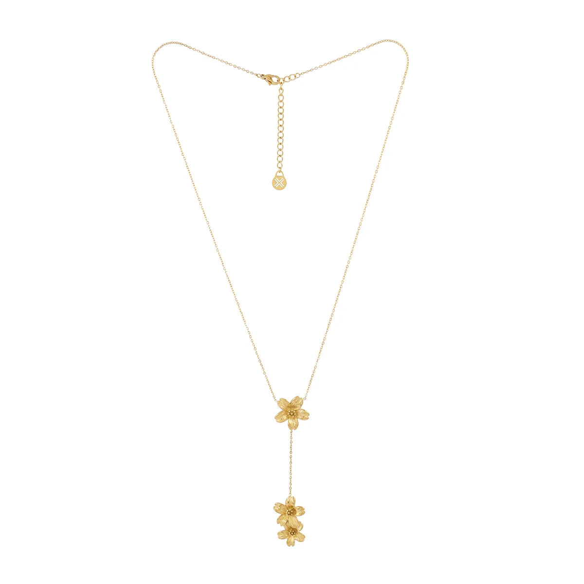 Steel Flower Drop Chain Necklace | Anartxy