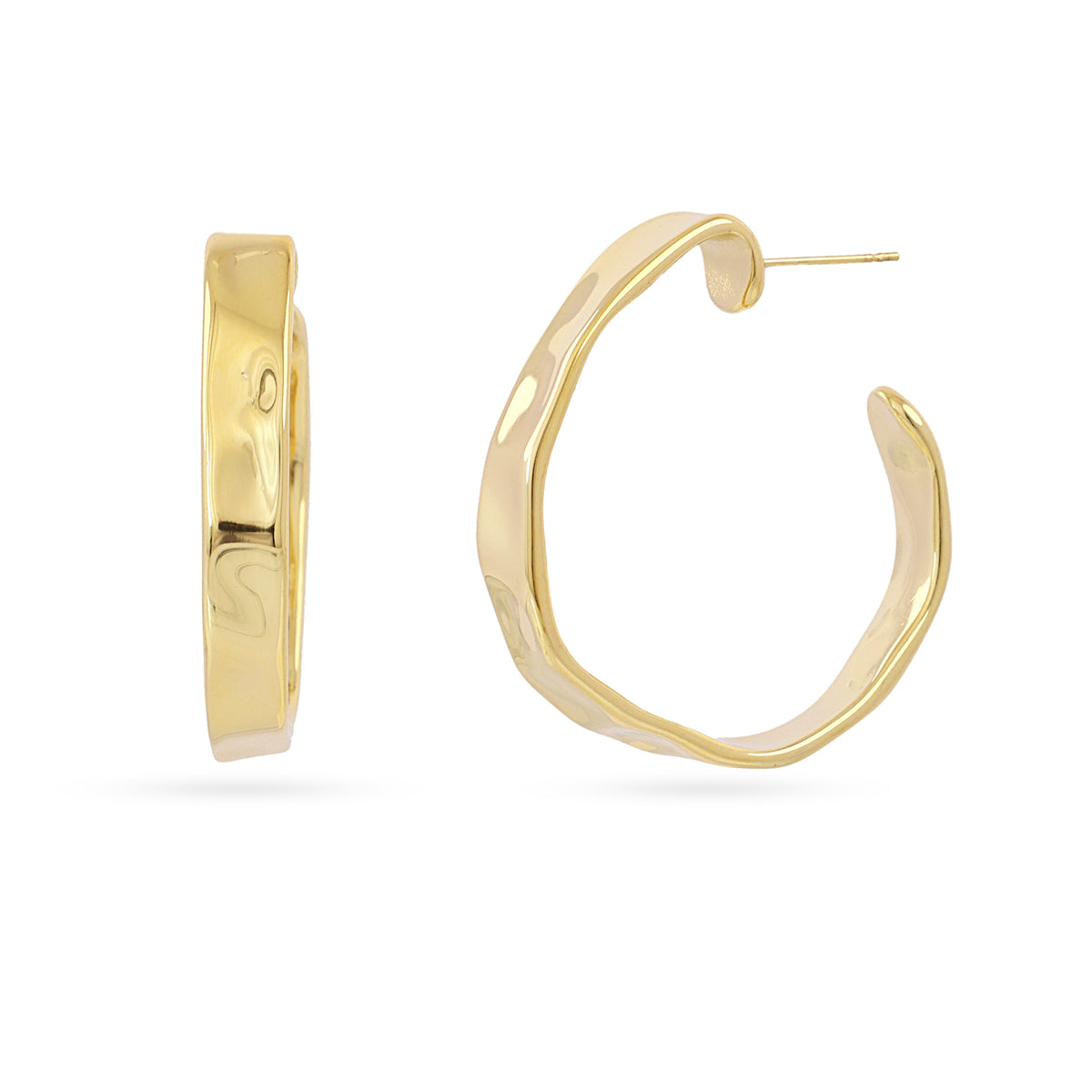 Steel Hammered Organic Hoop Earrings | Anartxy