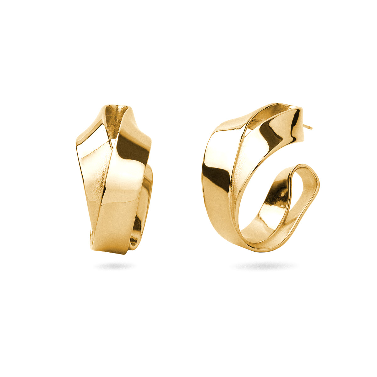 Steel Twist Double Hoop Earrings | Anartxy