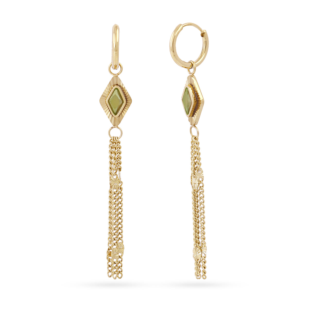 Steel Prisma Chain Drop Earrings | Anartxy