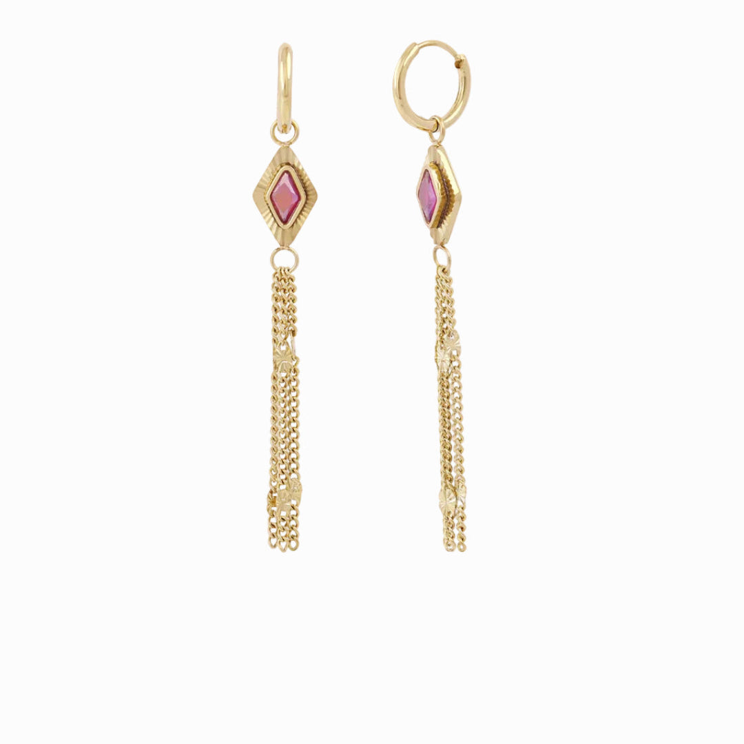 Steel Prisma Chain Drop Earrings | Anartxy