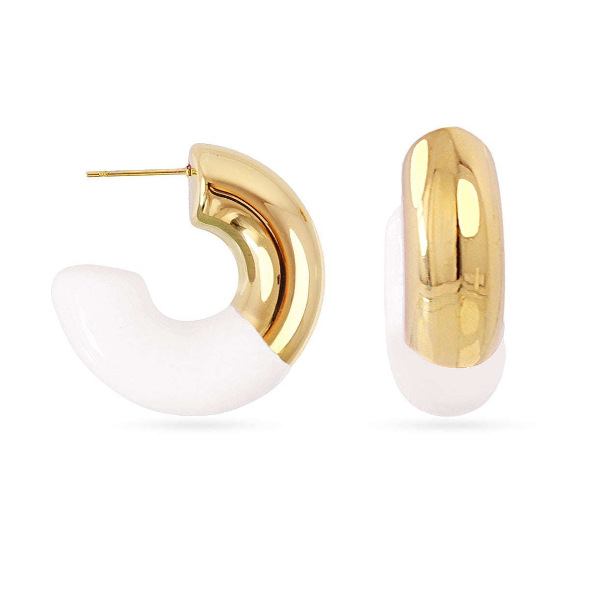 Steel Chunky Coloured Hoop Earrings | Anartxy