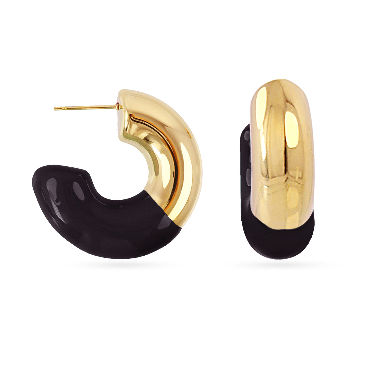 Steel Chunky Coloured Hoop Earrings | Anartxy