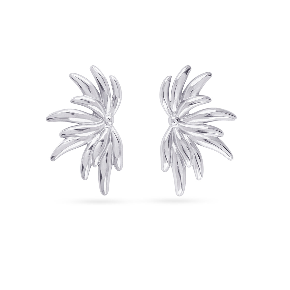 Steel Sunburst Stud Earrings | Anartxy