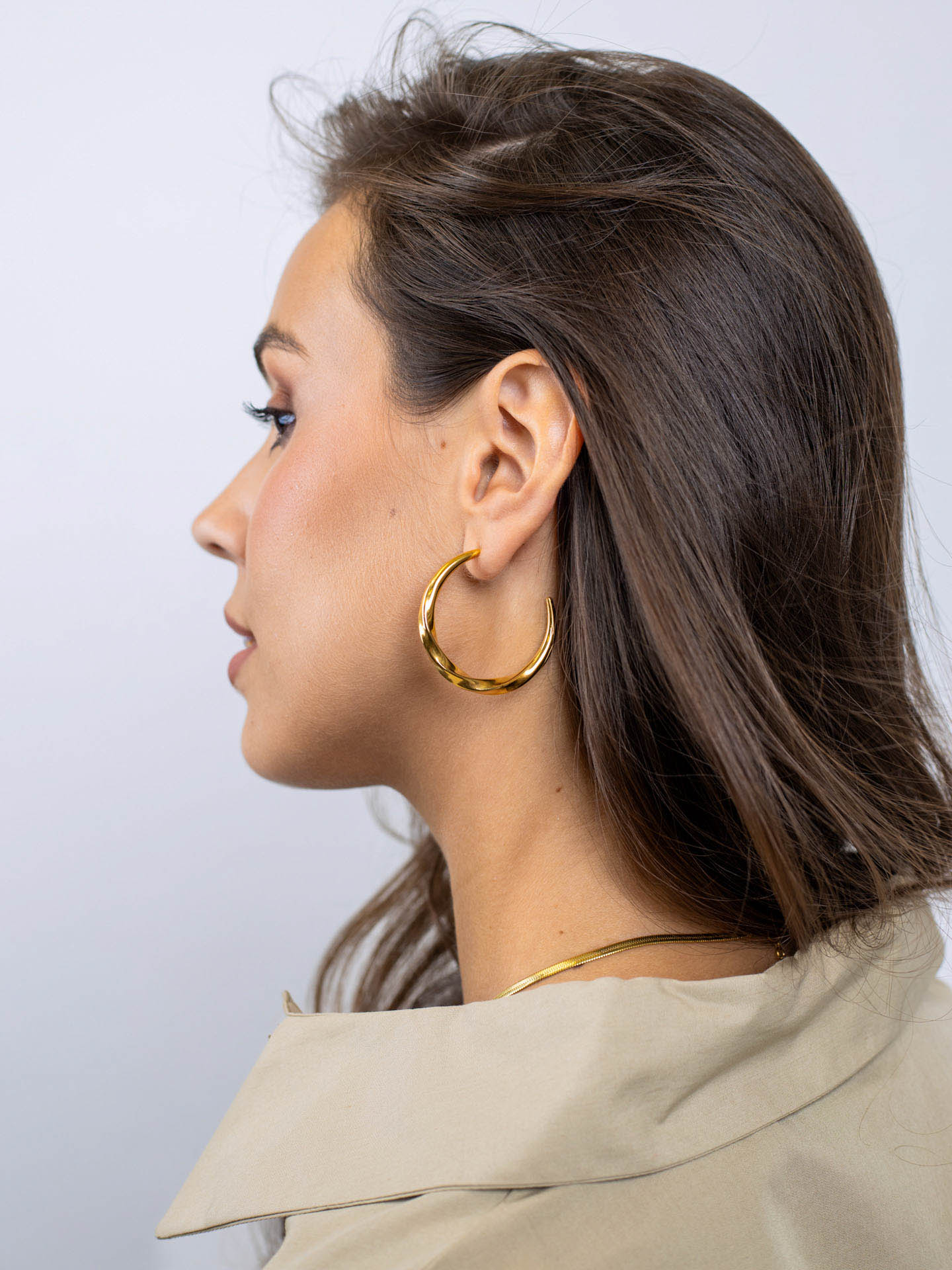 Steel Large Twist Hoop Earrings | Anartxy