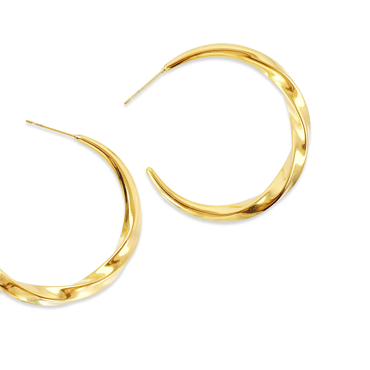 Steel Large Twist Hoop Earrings | Anartxy