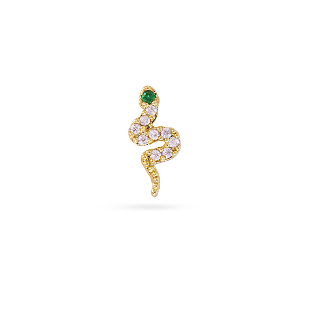 Steel Snake Flat Back Single Stud Earring | Anartxy