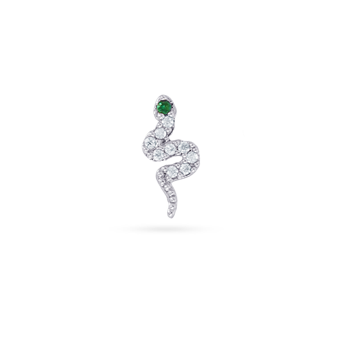 Steel Snake Flat Back Single Stud Earring | Anartxy