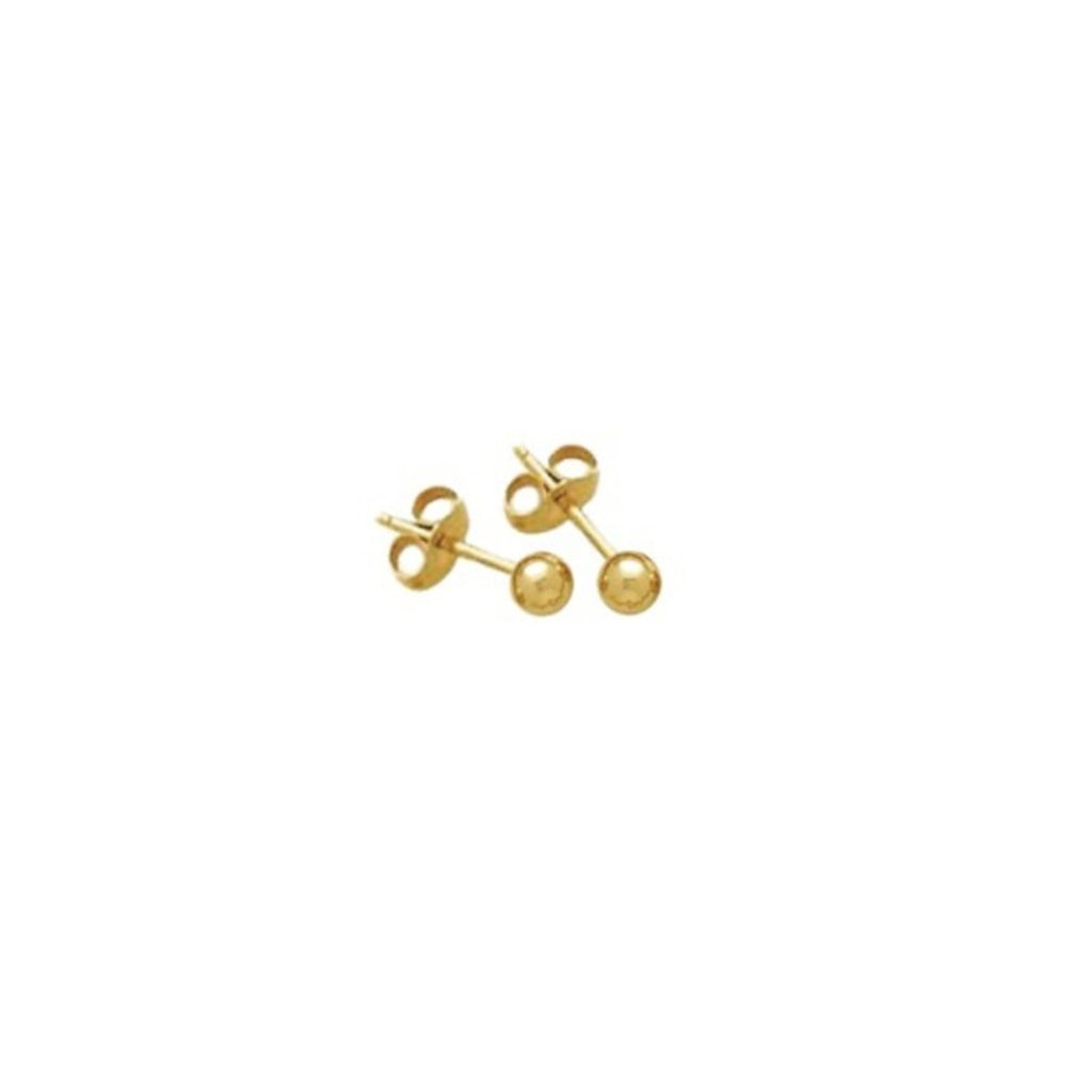 Delme Gold Ball Stud Earrings 4mm