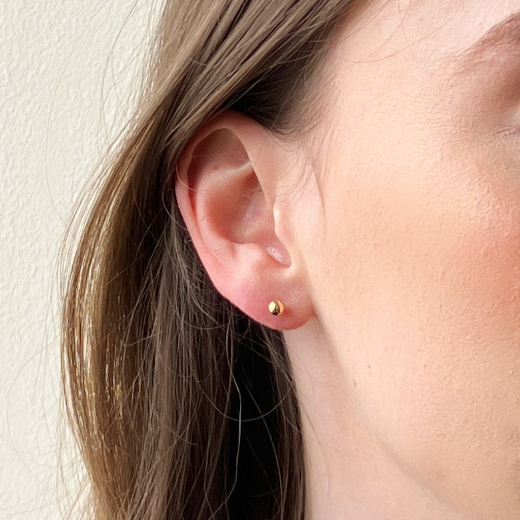 Delme Gold Ball Stud Earrings 4mm