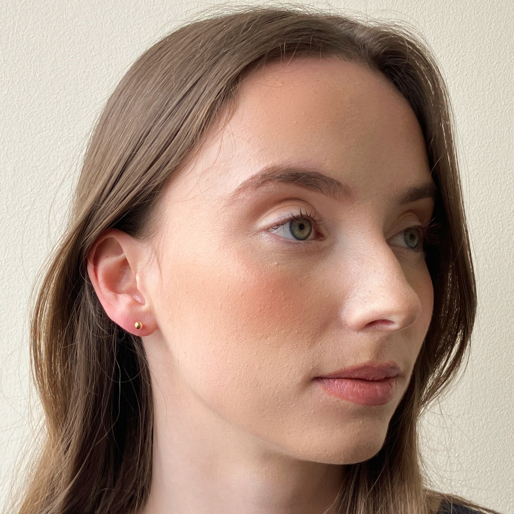 Delme Gold Ball Stud Earrings 4mm