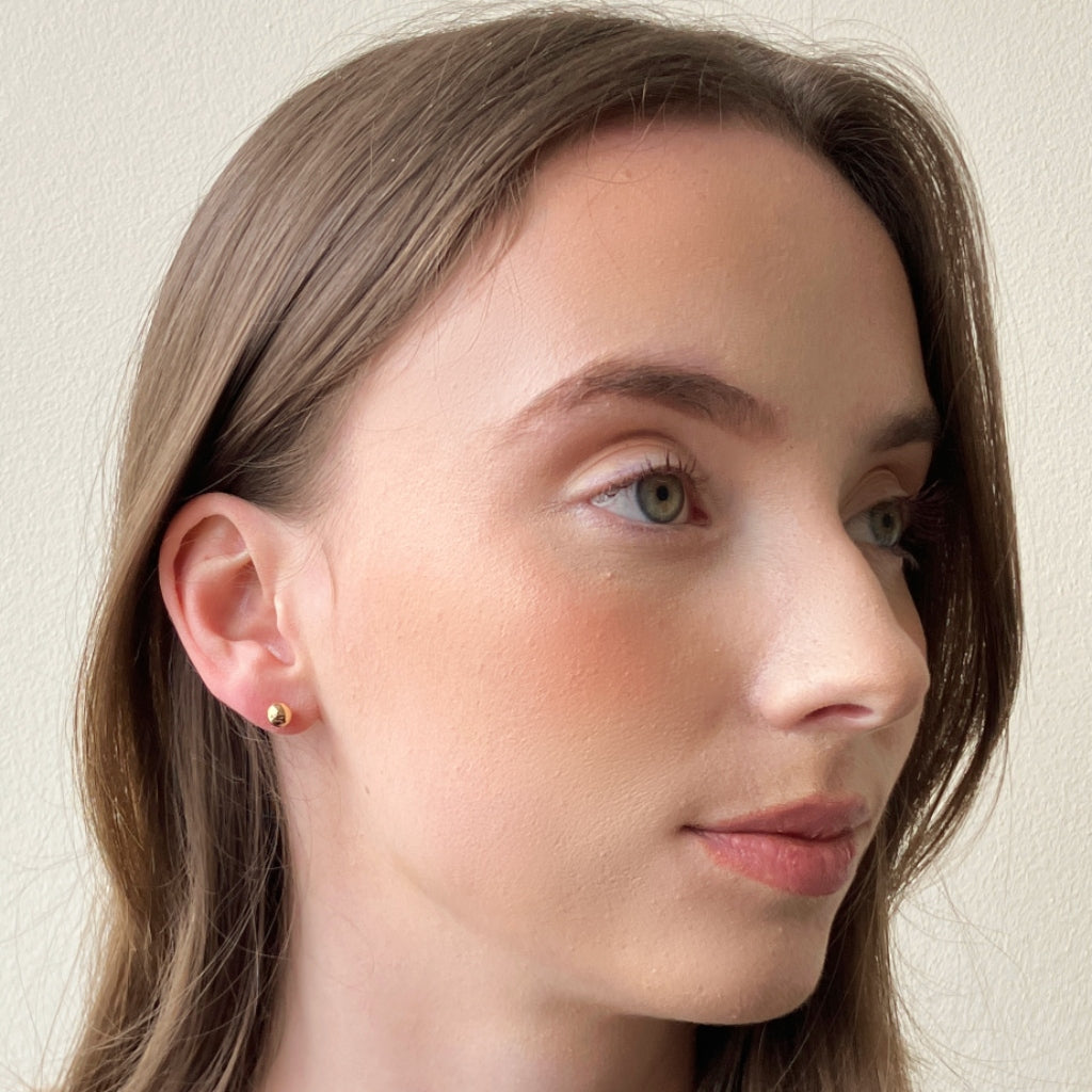 Delme Gold Ball Stud Earrings 6mm