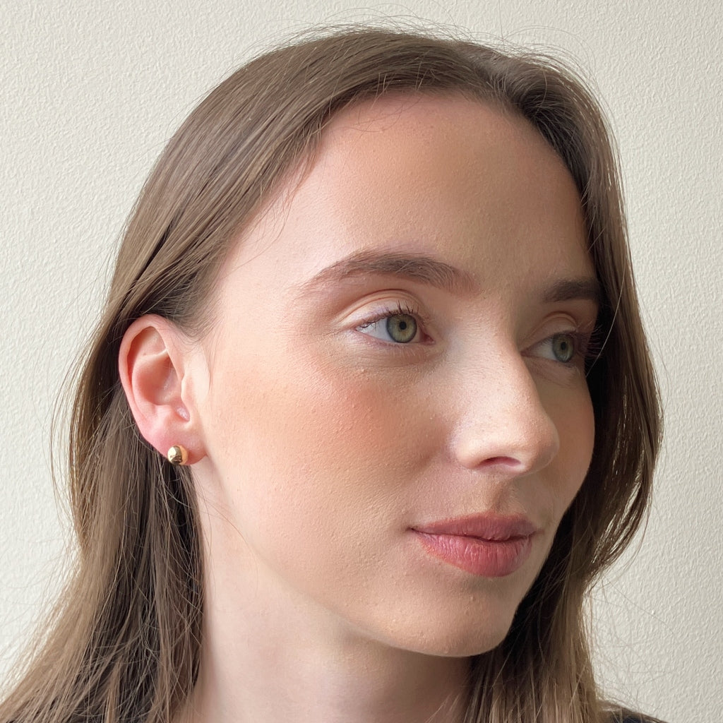 Delme Gold Ball Stud Earrings 8mm