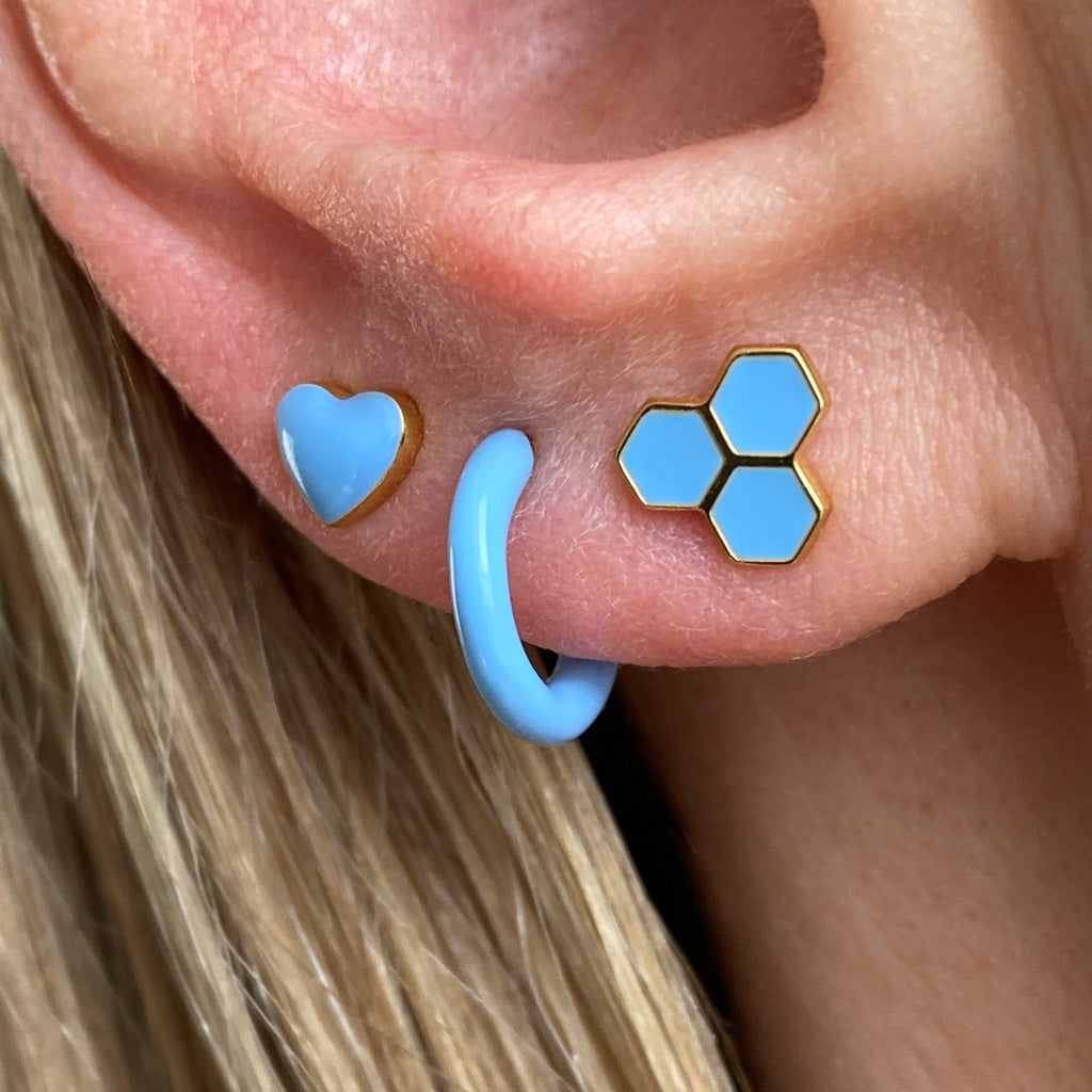 Enamel Love Heart Single Stud Earring Lulu Copenhagen