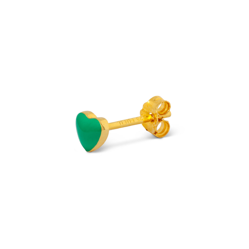 Enamel Love Heart Single Stud Earring Lulu Copenhagen