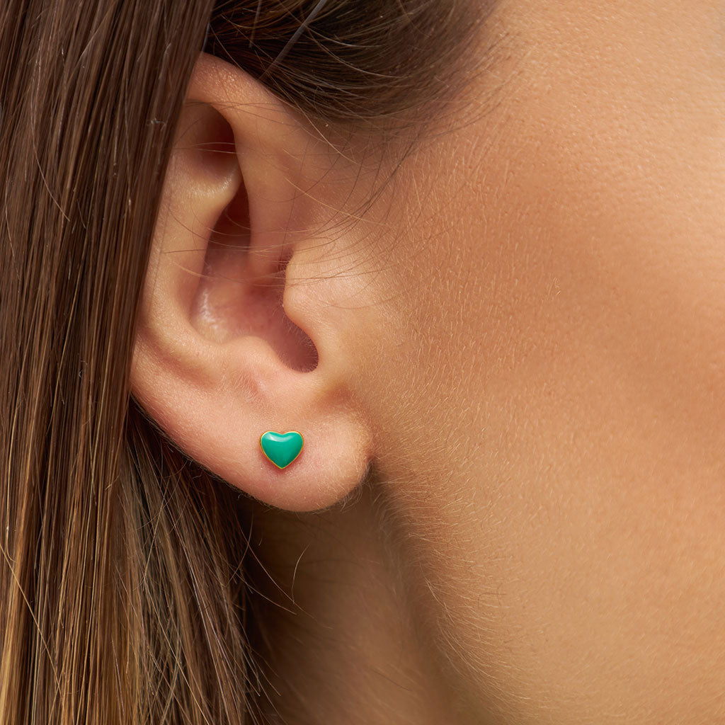 Enamel Love Heart Single Stud Earring Lulu Copenhagen