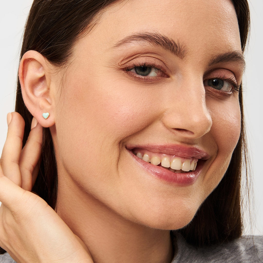 Enamel Love Heart Single Stud Earring | Love U | Lulu Copenhagen